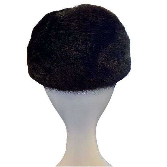 Christian Dior Vintage 1960s Black Fur Hat Mesh Trim - Picture 3 of 6